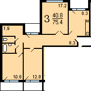 3-х комнатная квартира в доме серии П-55