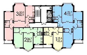 Расположение квартир на этаже